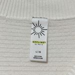 Aerie OFFLINE by  Home Stretch Sweater Size Large White Boatneck Off The Shoulder Photo 2