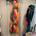 Nicole Miller Cute NWOT floral tropixal maxi pull on dress  jungle beach safari Photo 3