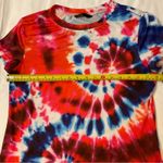 SheIn Spiral Short Sleeve Tie Dye Crew Neck Tee S Casual 70s Look Cherry Girl Photo 4