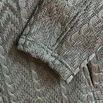 Boston Traders Cable Knit Sweater Jacket Full Zip Black Fleece Lined Size M Photo 9