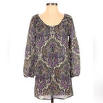 J.Crew  | Classic Chic Preppy Purple 100% Silk Paisley Print Mini Dress Size XXS Photo 1