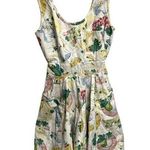 Vintage Picnic Farm Themed Apron Pocket Dress Teacher Cottagecore Twee Size S White Photo 0