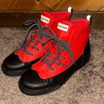 Hunter for target bright red black dipped high top unisex shoes Size 7 Photo 0