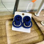 Handmade  Dark Blue Earrings Soutache handcrafted Unique Photo 2