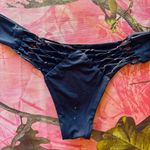 Sam Lorenzo black san lorenzo swim bikini bottoms crochet cut out gold plated sexy high waisted thong Photo 6