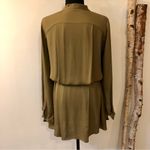 BCBGMAXAZRIA Max Azria 100% Silk Shirtdress in Olive Photo 4