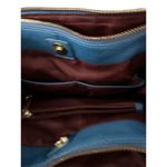 SUSU Women's Teal Blue Leather Satchel Bag with Double‎ Handles Photo 4
