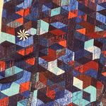 Athleta Be Free Mesh Leggings Womens Size S Blue Geo Stash Pockets Full Length Photo 5