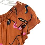 Universal Threads Universal Thread Burnt Orange Floral Ruffle Prairie Maxi Dress Photo 5