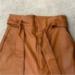 SheIn  Brown Faux Leather Belted Pants Small S Photo 1