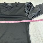 Elegant Black Faux Leather Sleeve With Side Open Dress Size M Photo 3