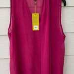 6th & Lane Fuschia Transparent Blouse size 16 Junior Pink Photo 0