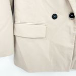 ZARA Womens Oversized Double Breasted Boyfriend Blazer Size XS Beige Career Chic Photo 2