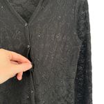 St. John Evening Black Sheer Cardigan Jacket Witchy Whimsigoth FLAW Womens 6 Photo 2