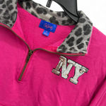City Streets Y2K Pink Quarter Zip Up Leopard Photo 1