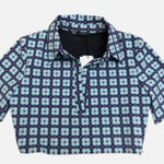 ZARA  Geometric blue/violet collared crop top. Size Medium Photo 0