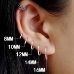 Silver Huggie Hoop Earrings 16mm Photo 2