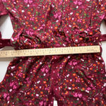 Talbots NWT  Floral Belted Midi Dress Burgundy Small Burgundy Stretch Comfy Chic Photo 9