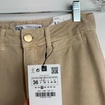 ZARA NWT  Marine Culotte Crop Pants Jeans Sz 4 Sand Beige Photo 5