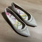 Sacha London Cream Sparkle Cut Out Flats Size 37 USA 6.5 Vintage Silver Photo 4