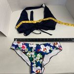 Two Piece Bikini Size Medium Halter Tie Closure& Front Tie Closure Blue Photo 9