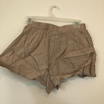 Forever 21 Lace Up Woven Short Solid Taupe Brown High Waisted Rise JUNIORS Small Photo 9
