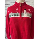 Breckenridge ‎ plus size 1X Ugly Christmas Sweater NWT Snowman half zip knit Red Photo 4