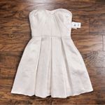 Aidan Mattox • strapless fit & flare mini dress champagne gold cocktail pleated Photo 2