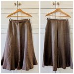 Vintage Robyn Meredith Taupe Tan Rustic Butchers Linen Knit Flutter Skirt, sz. M Brown Size M Photo 16
