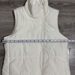 New Balance Women Ivory Diagonal Zip-Front Puffer Vest Side Pockets High Neck XS Photo 10