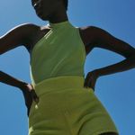 ZARA NWT ASYMMETRIC GREEN RIBBED CROP TOP BLOGGERS FAV MEDIUM Photo 1