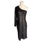 Dress the Population  - Emilia One-Shoulder Sequin Midi Dress Black XL Photo 1
