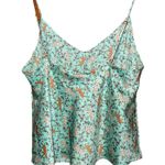 Victoria's Secret  Sleep Cami Size Medium Teal Sleeveless Tiger Print Tank Top Photo 3