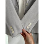 Vintage Linen Blend Skirt Suit Set Blazer Career Wear Made in Poland 6 Gray Photo 6