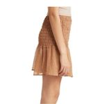 Open Edit SMOCKED SEMISHEER MINISKIRT IN TAN CHANTERELLE Photo 2