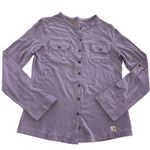 Carhartt  Shirt Womens Small Purple Button Down Roll Tab‎ Sleeve Top Casual Photo 0