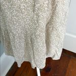 GAP Sleeveless Splitneck Mini Dress Khaki Beige Floral SIZE Medium Tiered Tan Photo 3
