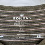 Bombas Basic Tee T-Shirt Womens Large Green Pink Blue Stripe Peruvian Cotton Photo 3