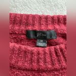 J.Crew  Women’s Wool Blend Crewneck Sweater Red Christmas Holidays - Medium Photo 3