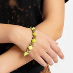 Spiked Stretch Bracelet Neon Yellow Gold Punk Y2K Accessory Photo 0
