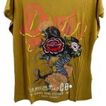 Desigual  Tee Womens US Small Flower Embroidery Snake Sequin New Photo 2