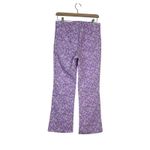 ZARA  Womens M High Waisted Lilac Floral Flare Cropped Pants Photo 2