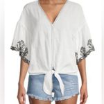 Max Studio  Embroidered Waist-Tie Top Wide 1/2 Sleeve Size XL Photo 0