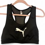 Puma  Womens Mid Impact Sports Bra Athletic Top Size L Black Photo 3