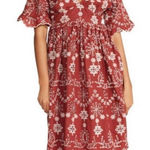 BB Dakota Steve Madden rust eyelet midi dress m Photo 0