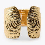 ZARA Rigid Double Shell Chunky Cuff Bracelet Beach Resort Ocean Gold Toned Photo 0