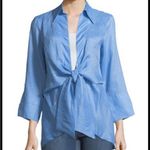 Neiman Marcus  100% Linen Wrap Blouse Size Medium Photo 0