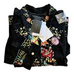 Avanti NEW Womens 3X Black Suede Leather JACKET Embroidered Bird Floral Mob Wife Photo 9