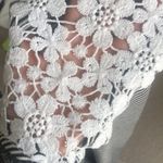 PaperMoon 🆕 Striped Top with Crotchet Lace Shoulders, Size Small Photo 2