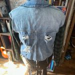 Bridge by GLY  distressed S checked sleeve normcore jean jacket Photo 4